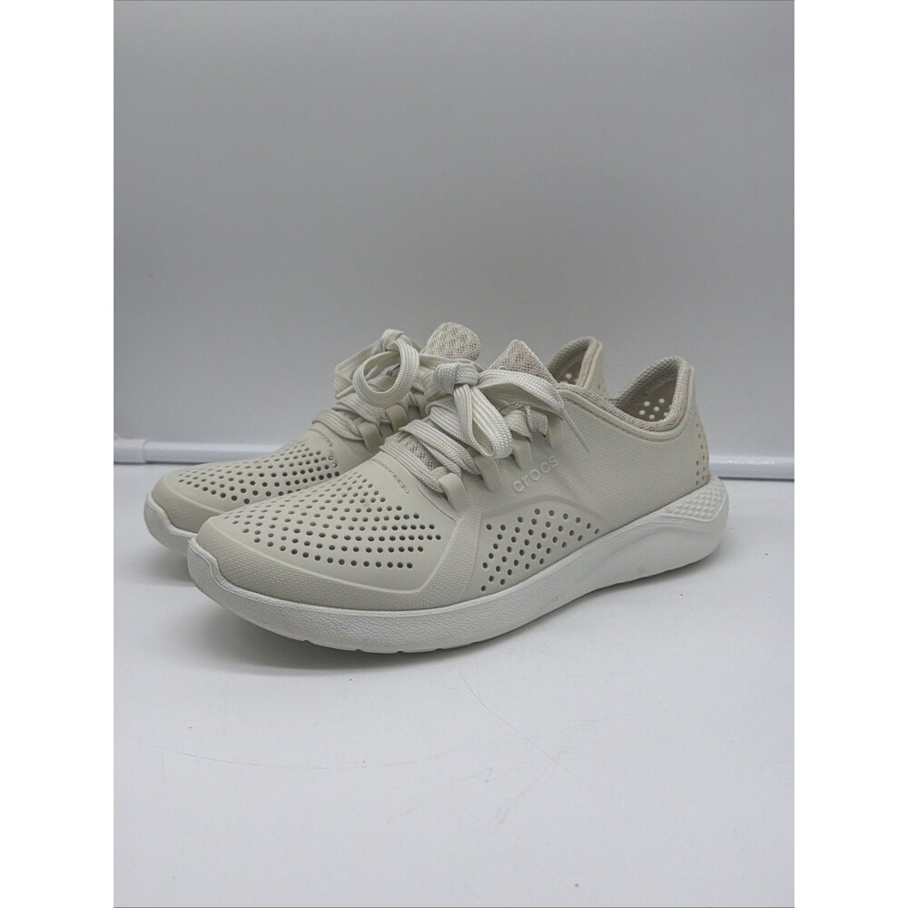 Crocs LiteRide Pacer Lace Up Women’s Athletic Sneakers Cream Size 6